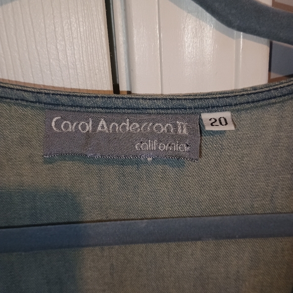 Vintage Carol Anderson II Denim Dress Women’s 20 Blue Midi Shoulder Pads... - Picture 6 of 16